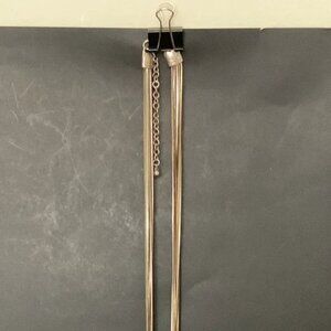 CHICO'S NECKLACE Gold Silver Copper Tone 10 Strand Chains 36" Long Claw Clasp